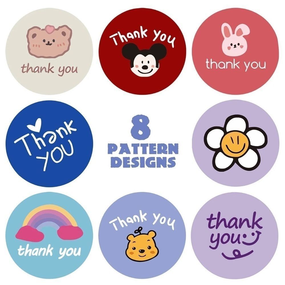 thank you stickers (variety pack) 1in round | shipping supplies 1"  round - Picture 2 of 4